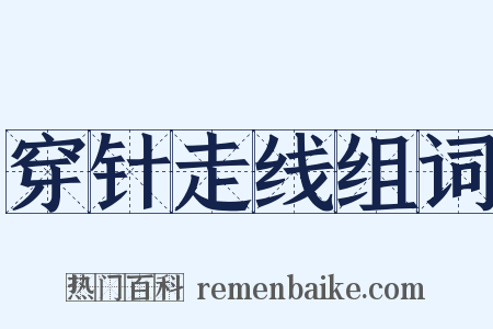 穿针走线组词是什么意思的图片